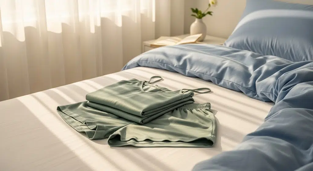 Breathable-Lyocell-Pajamas-On-Cozy-Bed