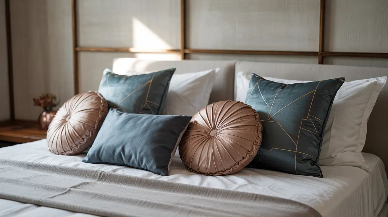 Modern King Bed Pillow Arrangement