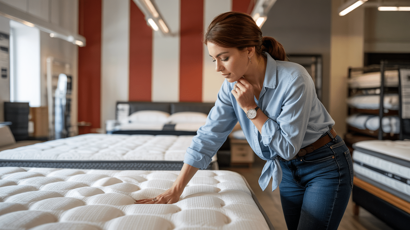 a-photograph-of-a-woman-carefully-examine-mattress