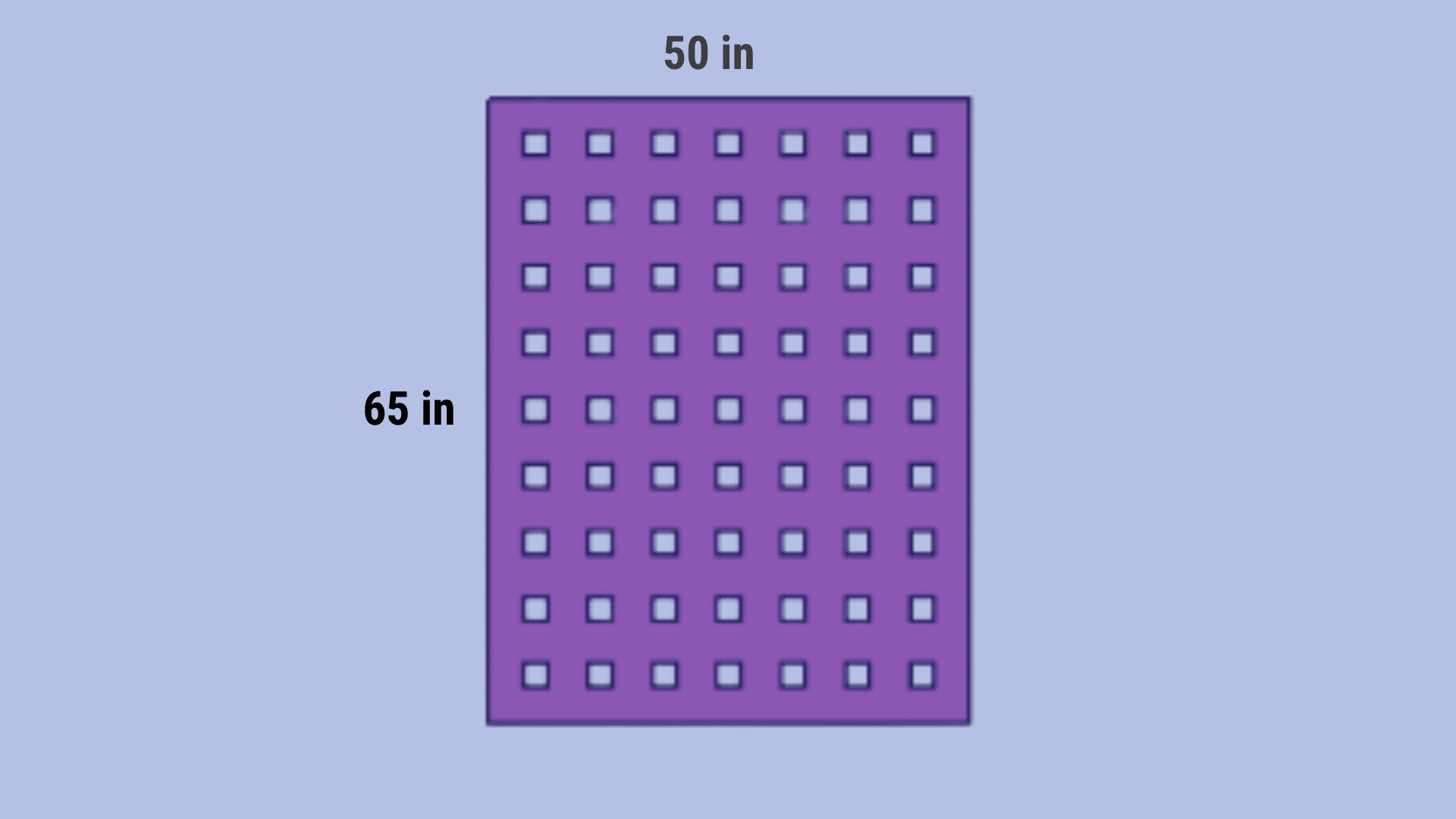 Afghan blanket measuring 65 inches long and 50 inches wide