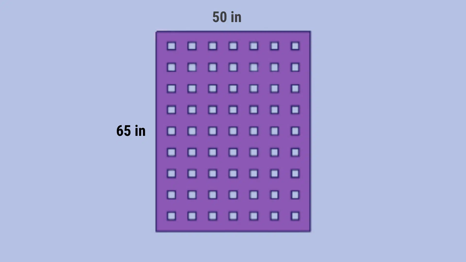 Afghan blanket measuring 65 inches long and 50 inches wide