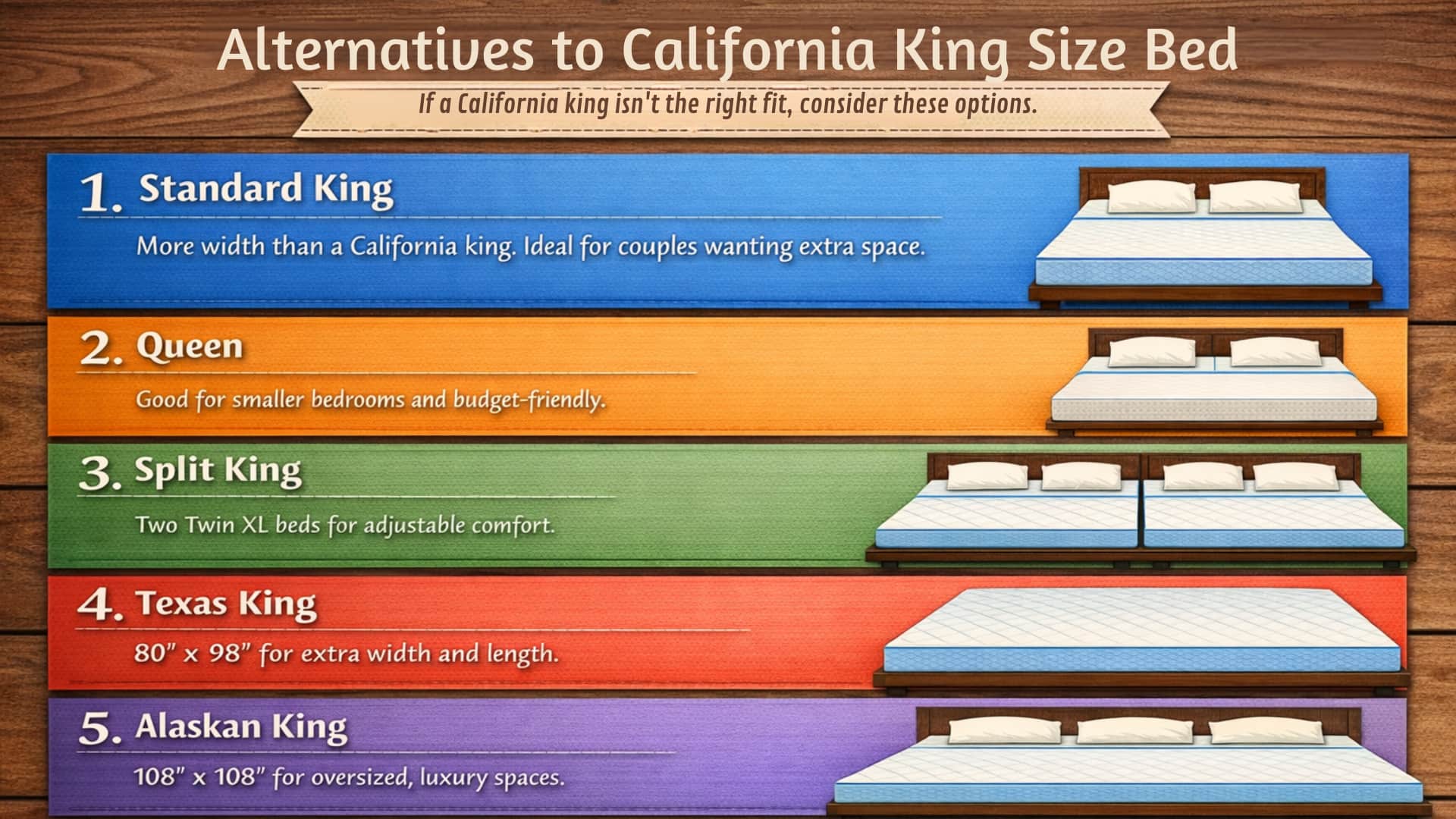 Alternatives to California King Size Bed four more options