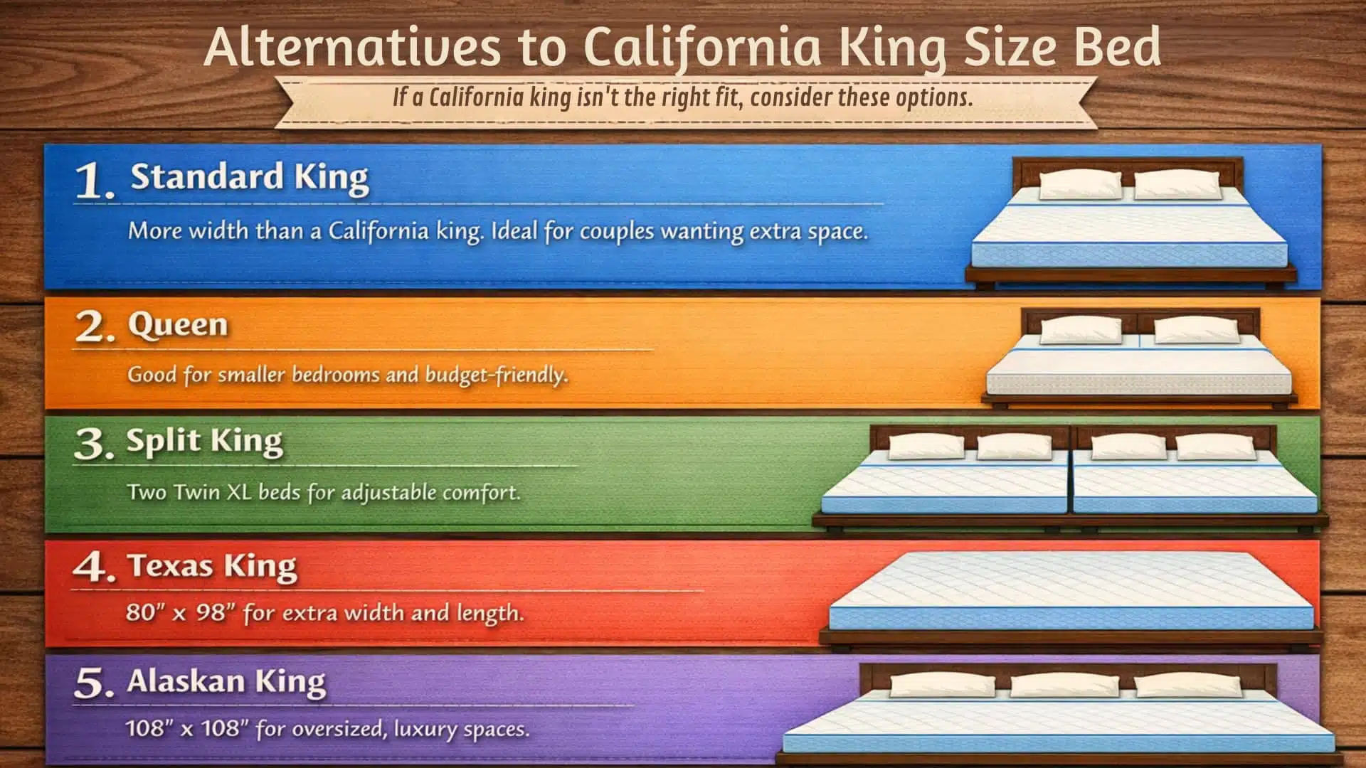 Alternatives to California King Size Bed four more options