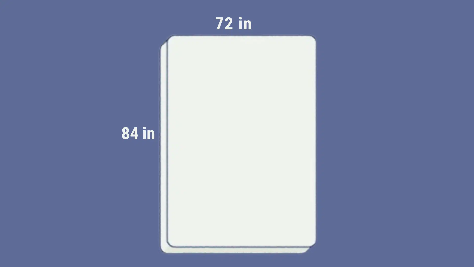  A California king mattress measuring 84 inches long and 72 inches wide.