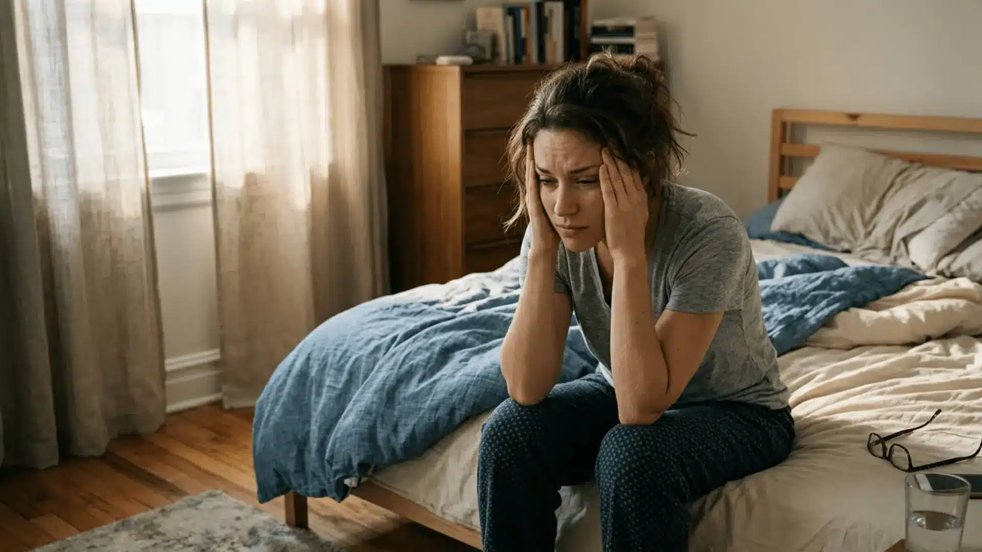 Person-Experiencing-Morning Headache And Fatigue From Sleep Apnea