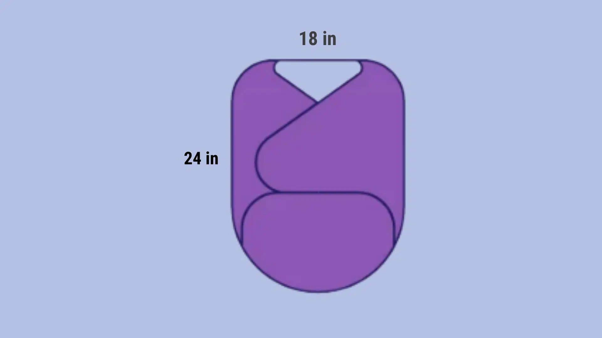 Tiny folded preemie blanket measuring 24 inches long and 18 inches wide
