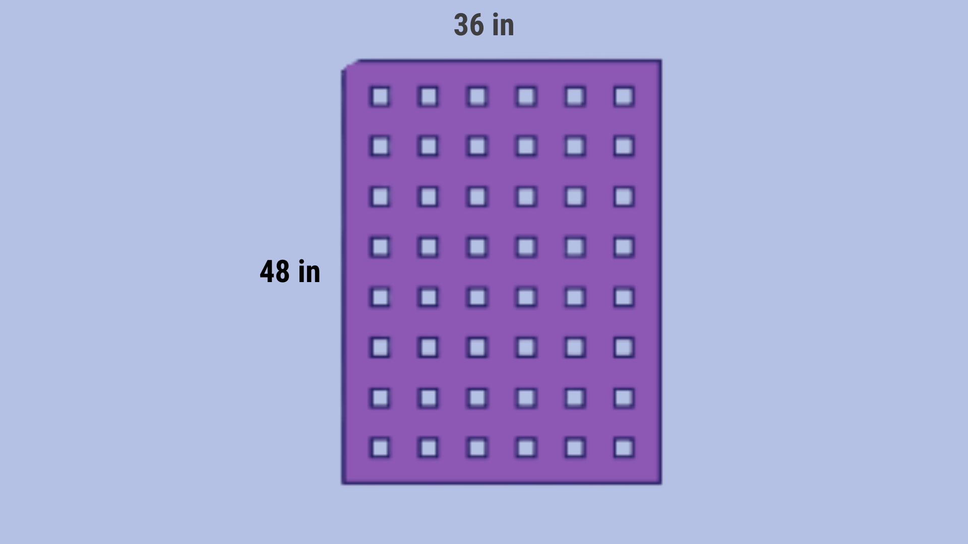 ap blanket measuring 48 inches long and 36 inches wide