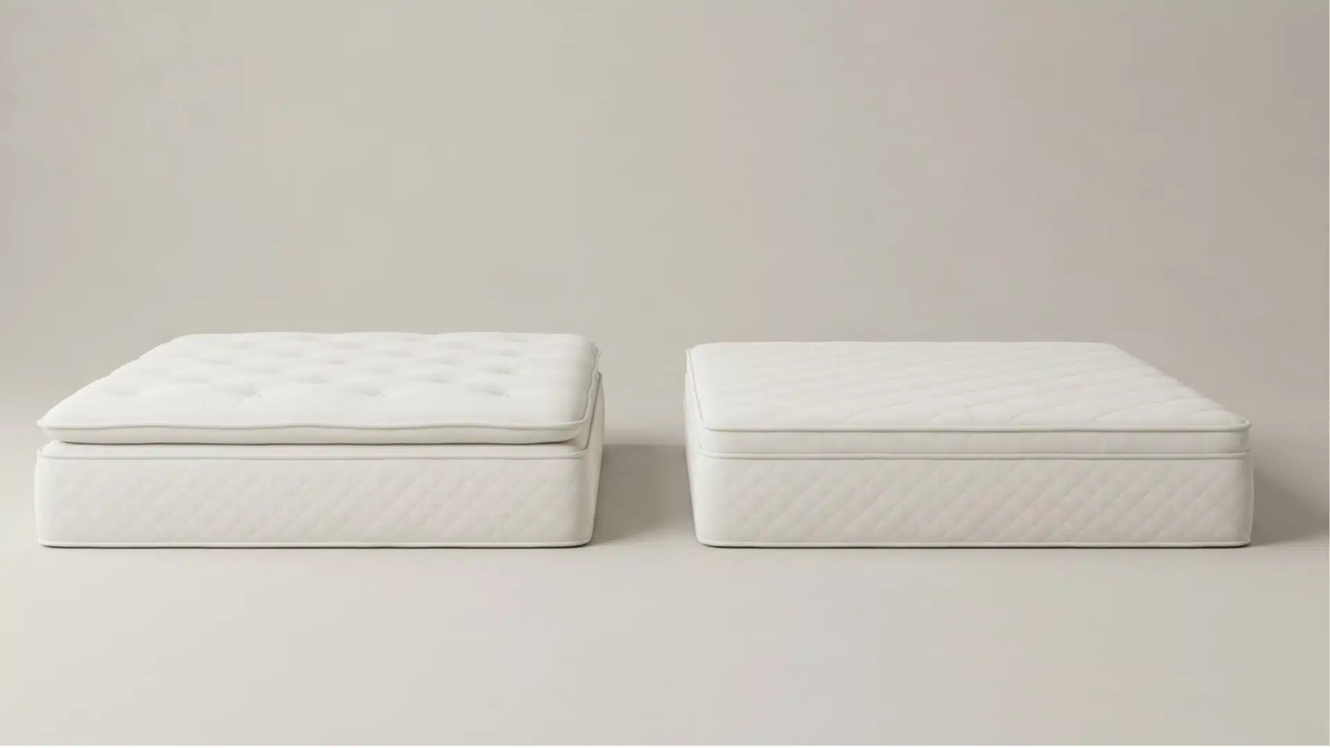 euro top and pillow top mattresses side by side view only