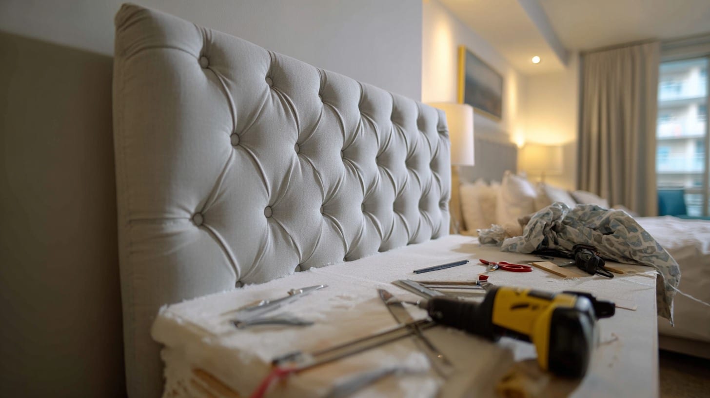 Making upholstered headboard on wooden board