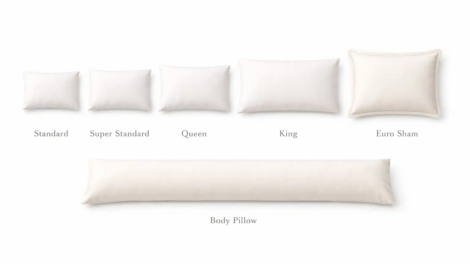 Pillow sizes ideas chart