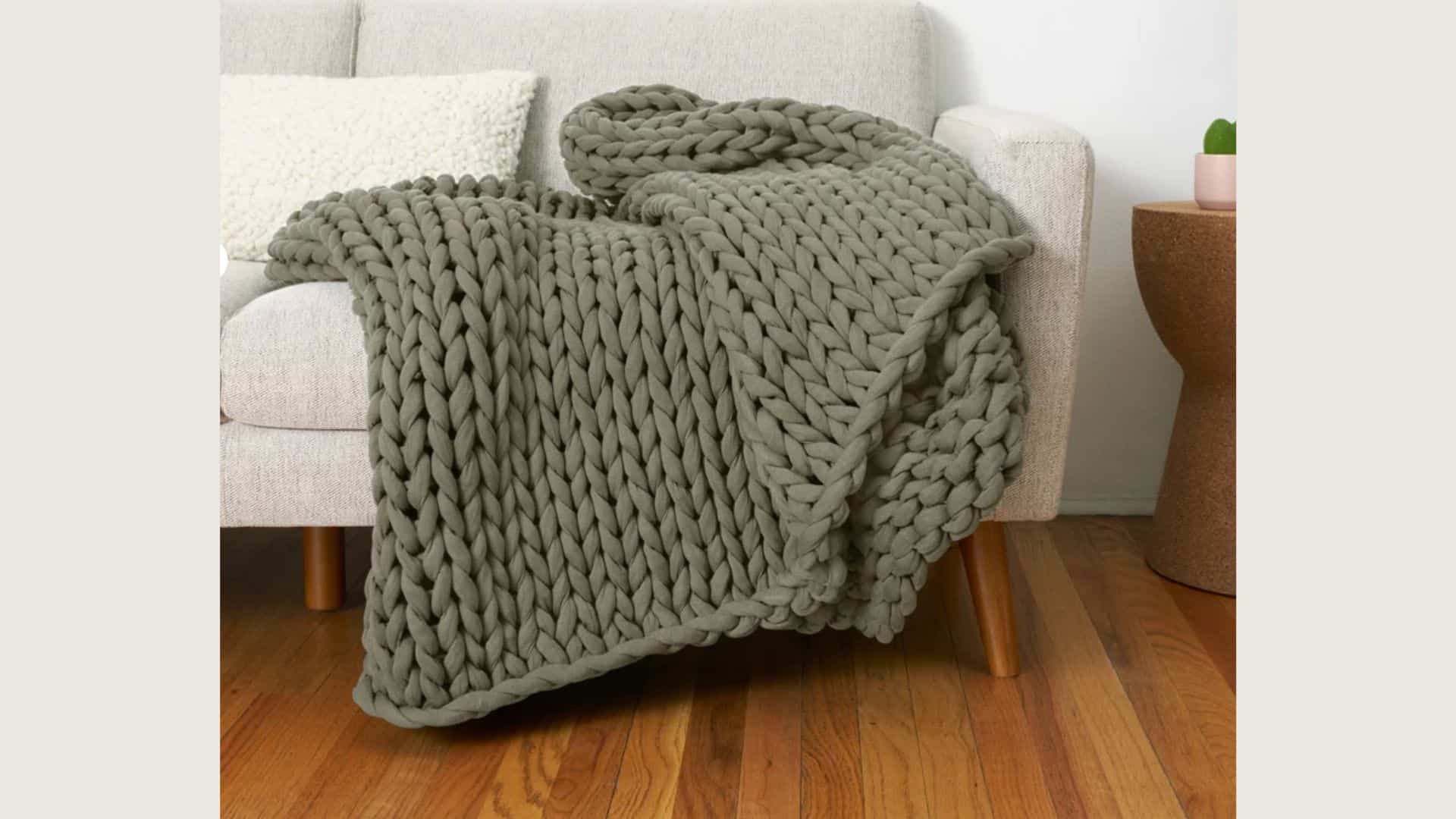 Tree Napper weighted blanket in sage color