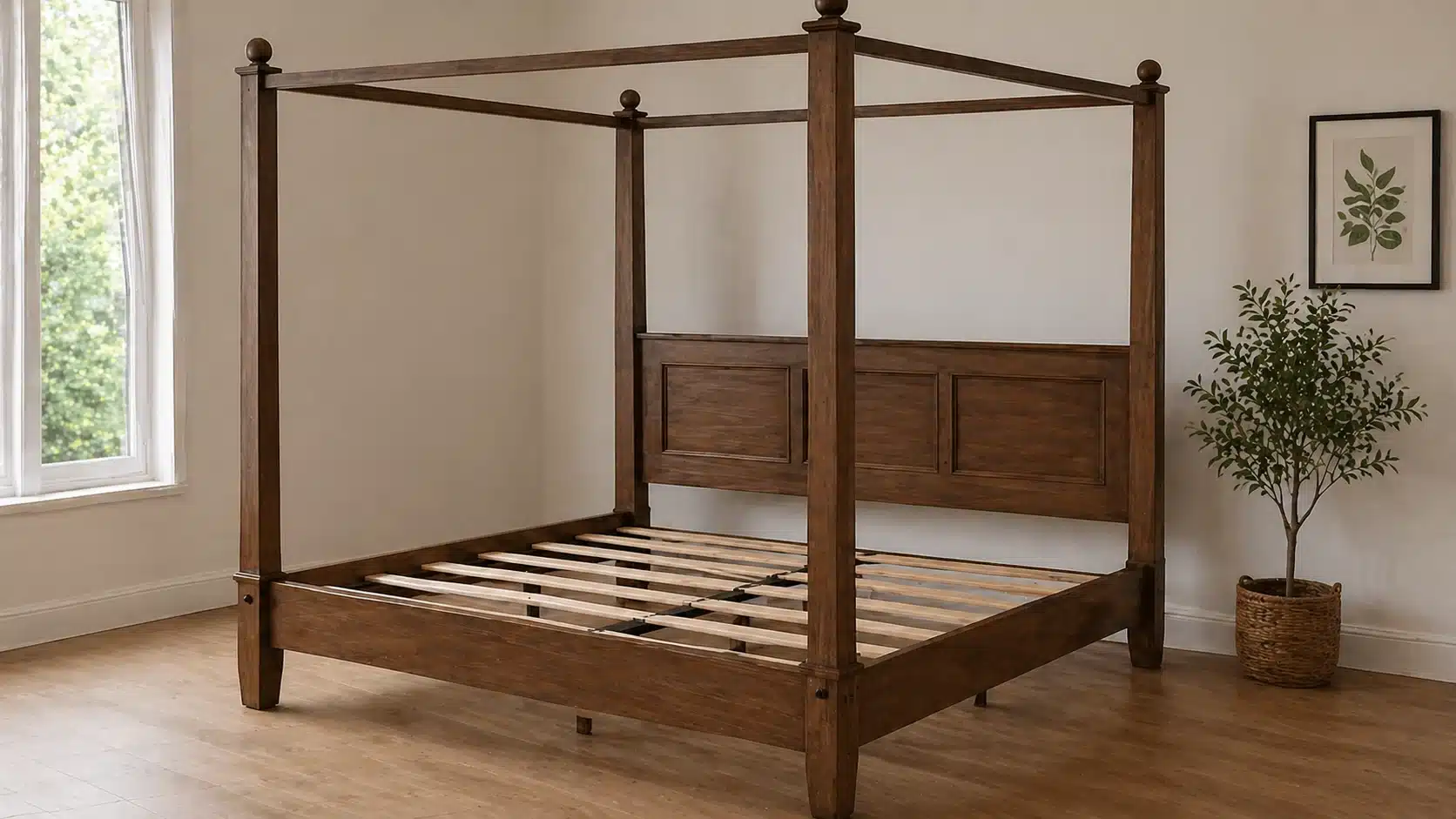 canopy bed frame with tall posts