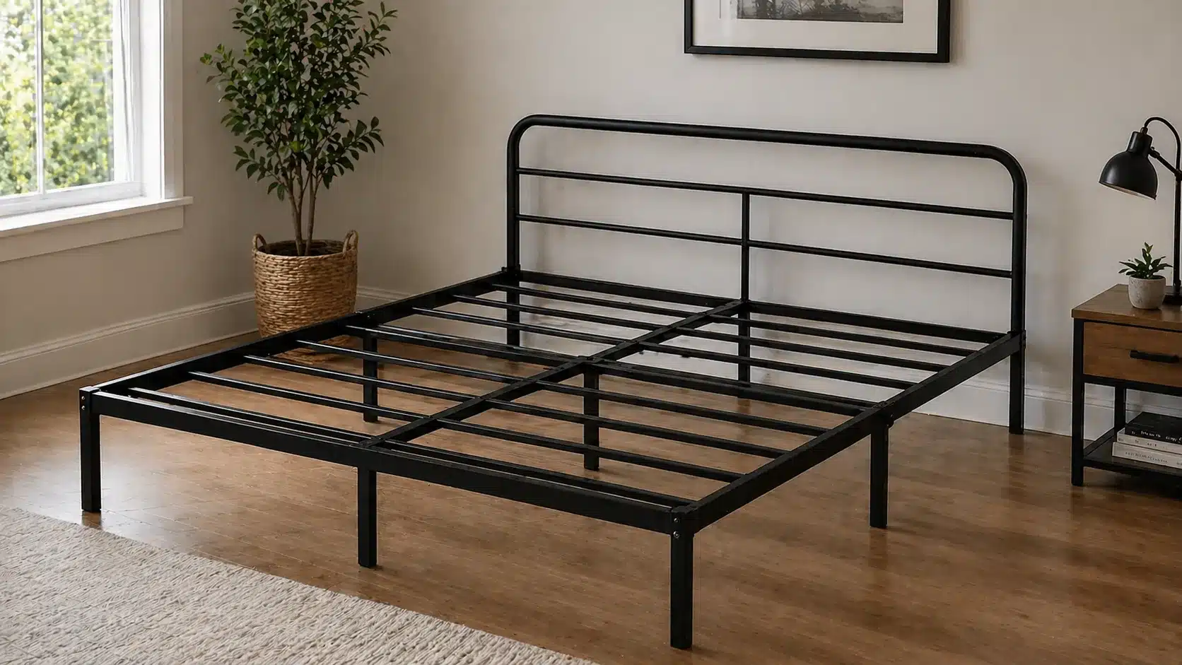 simple metal bed frame structure