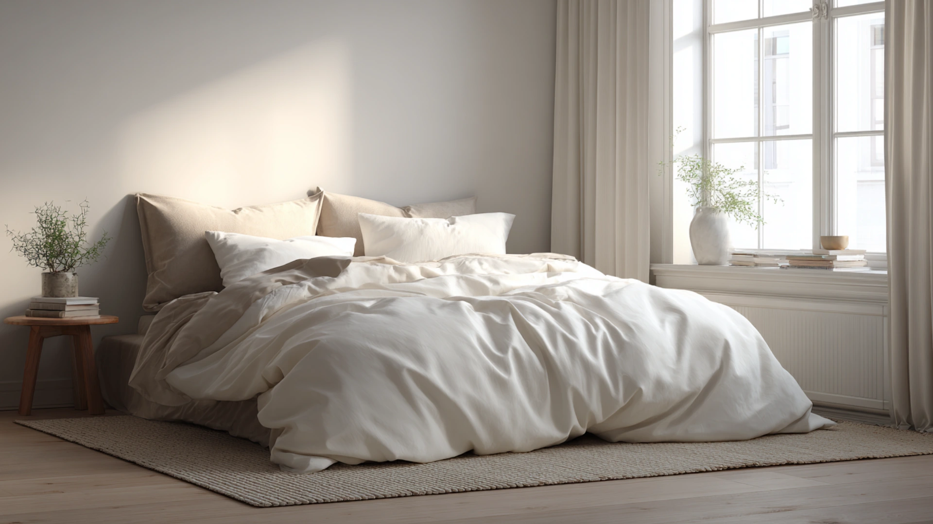 soft Egyptian cotton sheets with smooth texture in natural light