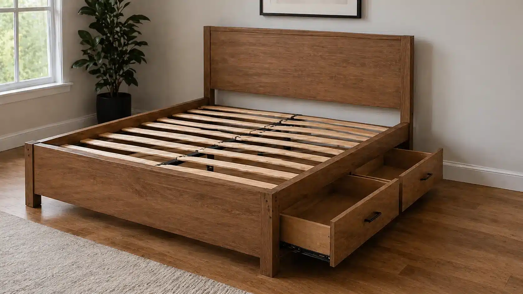 storage bed frame with drawers