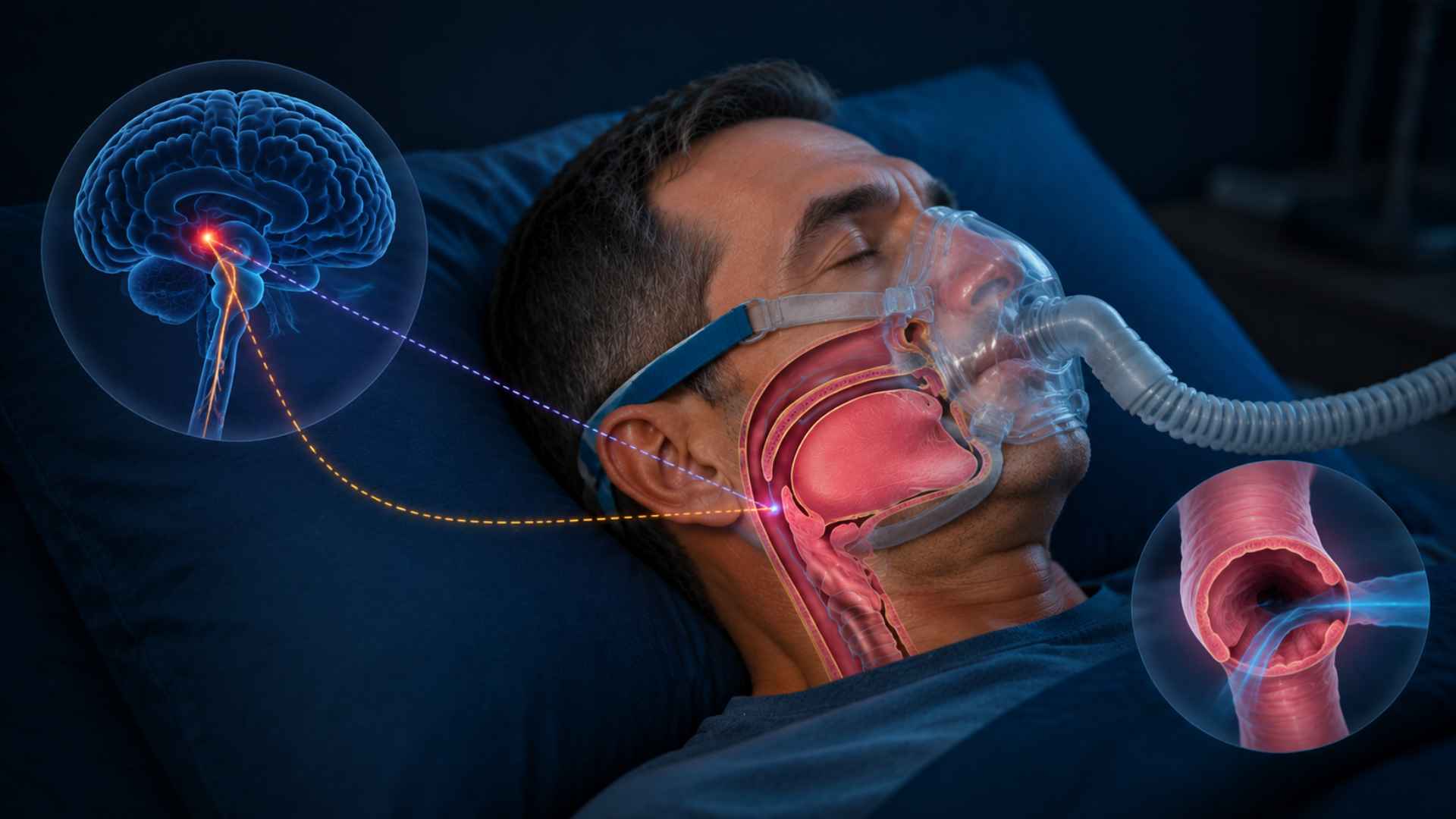 Sleep apnea CPAP therapy showing mixed breathing disruption
