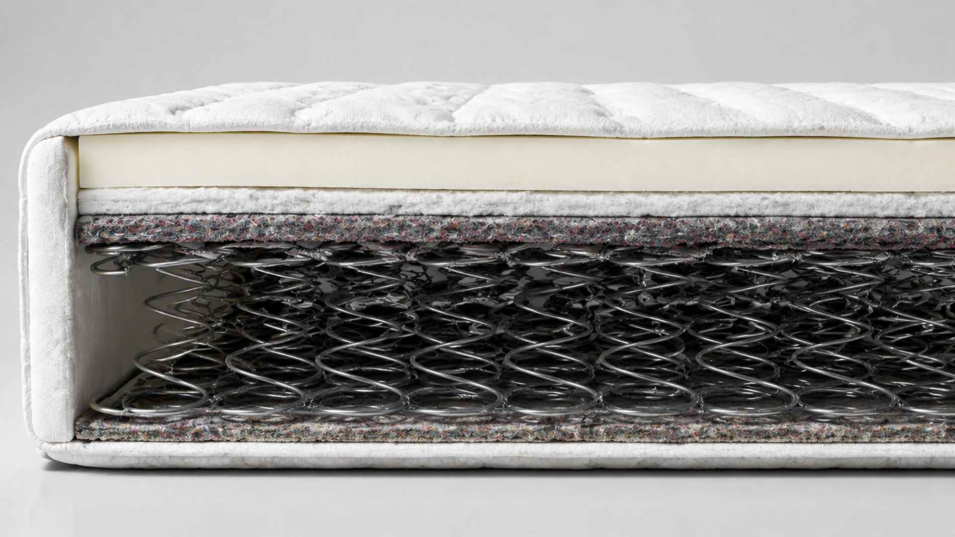 Cutaway mattress showing continuous single wire coils