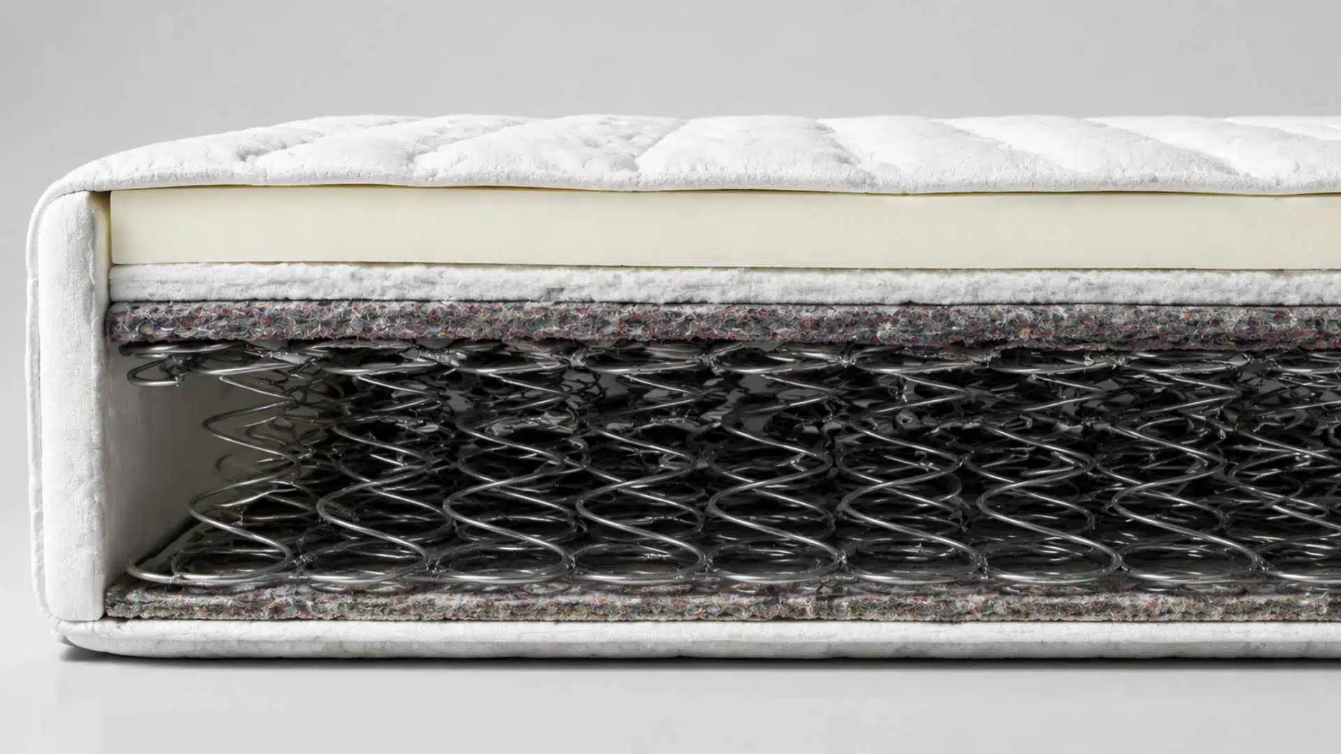 Cutaway mattress showing continuous single wire coils