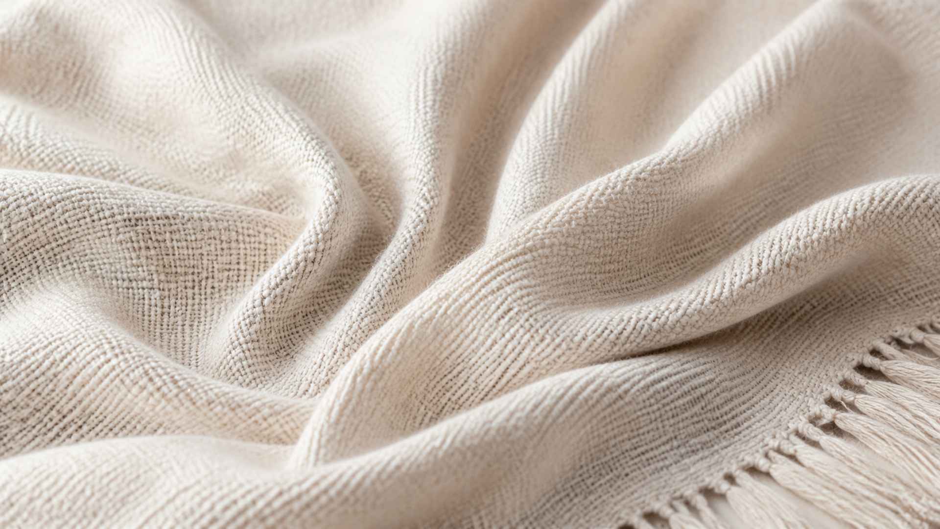 Close up cotton throw blanket fabric weave texture detail