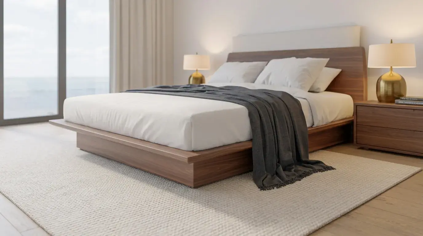 Modern bedroom with Nolah Evolution Mattress and minimalist decor.