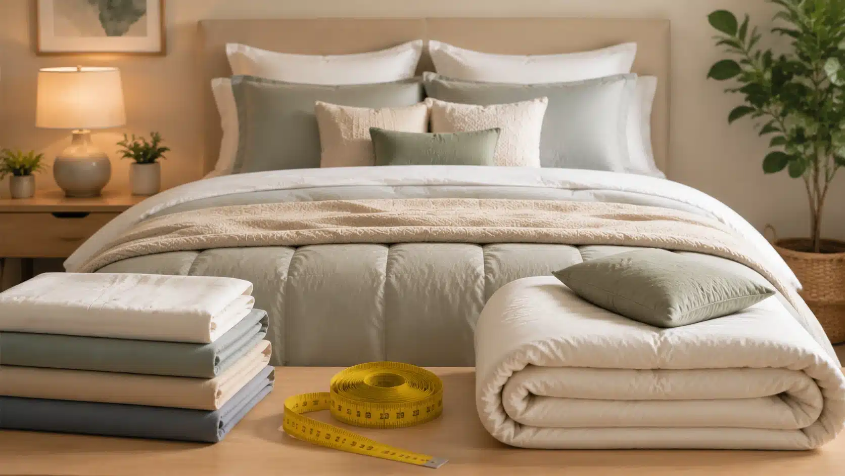 Serene bedroom with measured details